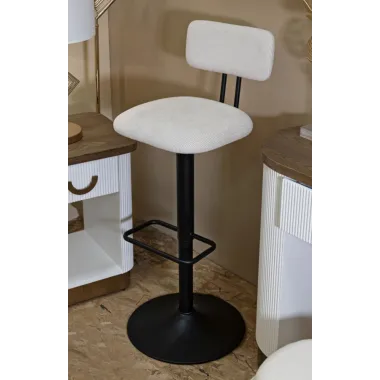 Stołek barowy LIGHT Biały 41x47,5x85-106,5 cm (siedzenie 61-83 cm)
 Zestaw 2 szt